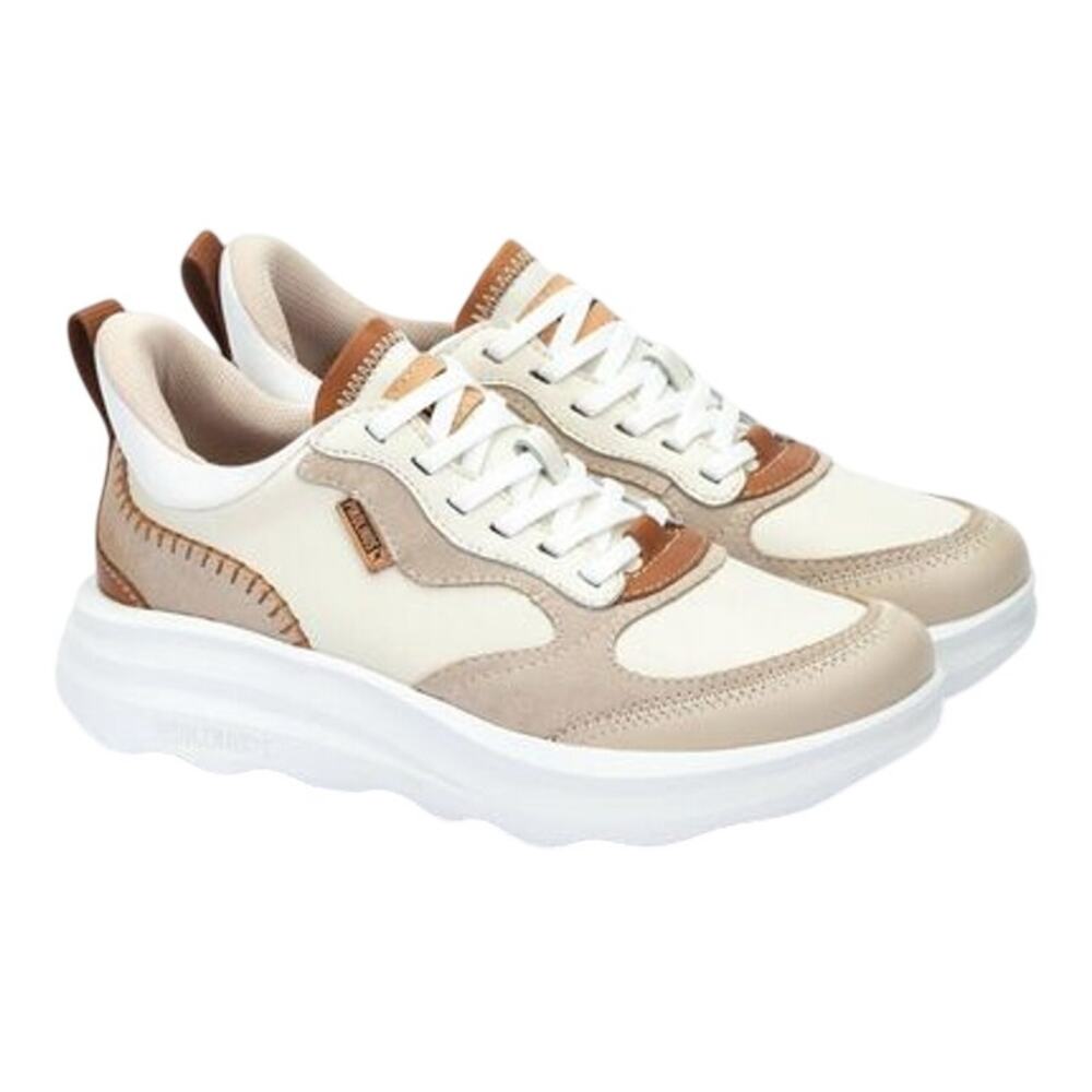 Pikolinos Womens Zahara Casual Sneakers EU 42 Size 11 Cream Tan Suede NIB